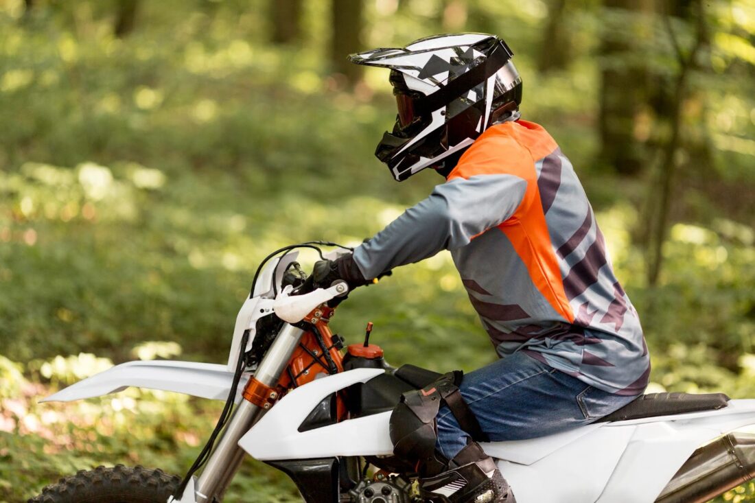 Man riding motorbike