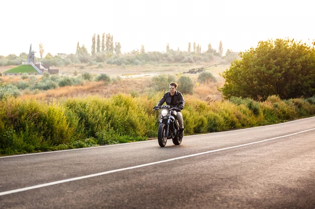 Man riding a motorcycle